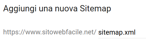 Caricare la sitemap